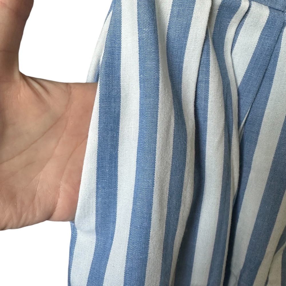 Vintage 80's 90's PBJ Sport Striped High Waisted Shorts Blue White Size 9 - Picture 4 of 7